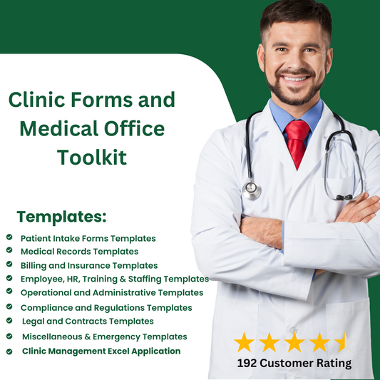 Clinic Forms,Patient Consent Templates and Clinic Management Excel Toolkit -HIPAA Compliant